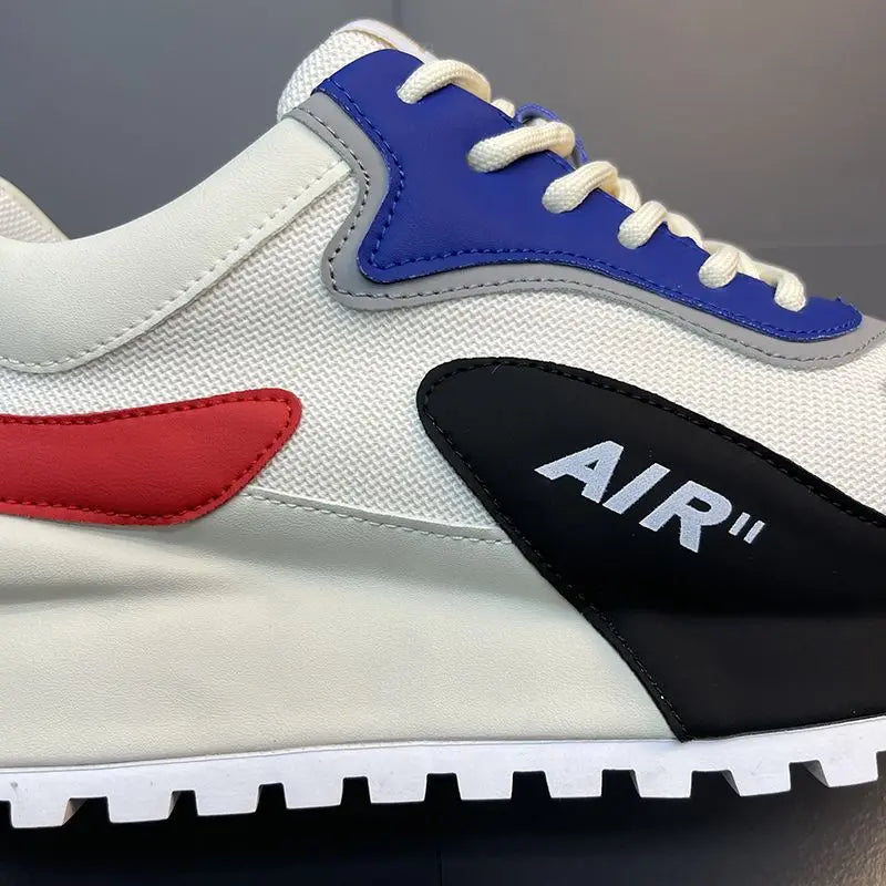 Chunky Sneakers Men Cover Bottom Board Shoes Fashion Casual Microfiber Leather Mesh Breathable Increased Internal Platform Shoes