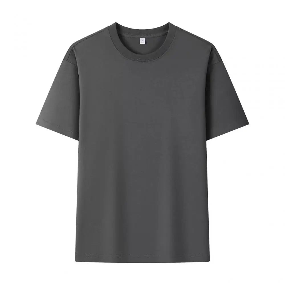 Summer 100% Pure Cotton Men's and Women's Casual Sports Loose Soft Short-sleeved O-neck Comfortable and Breathable T-shirt