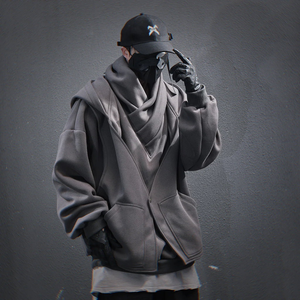 11 BYBB'S DARK 2025 Turtleneck Fake two Hoodie Techwear Men Functional Hoodies Hip Hop Streetwear Pullover Sweatshirts Oversized