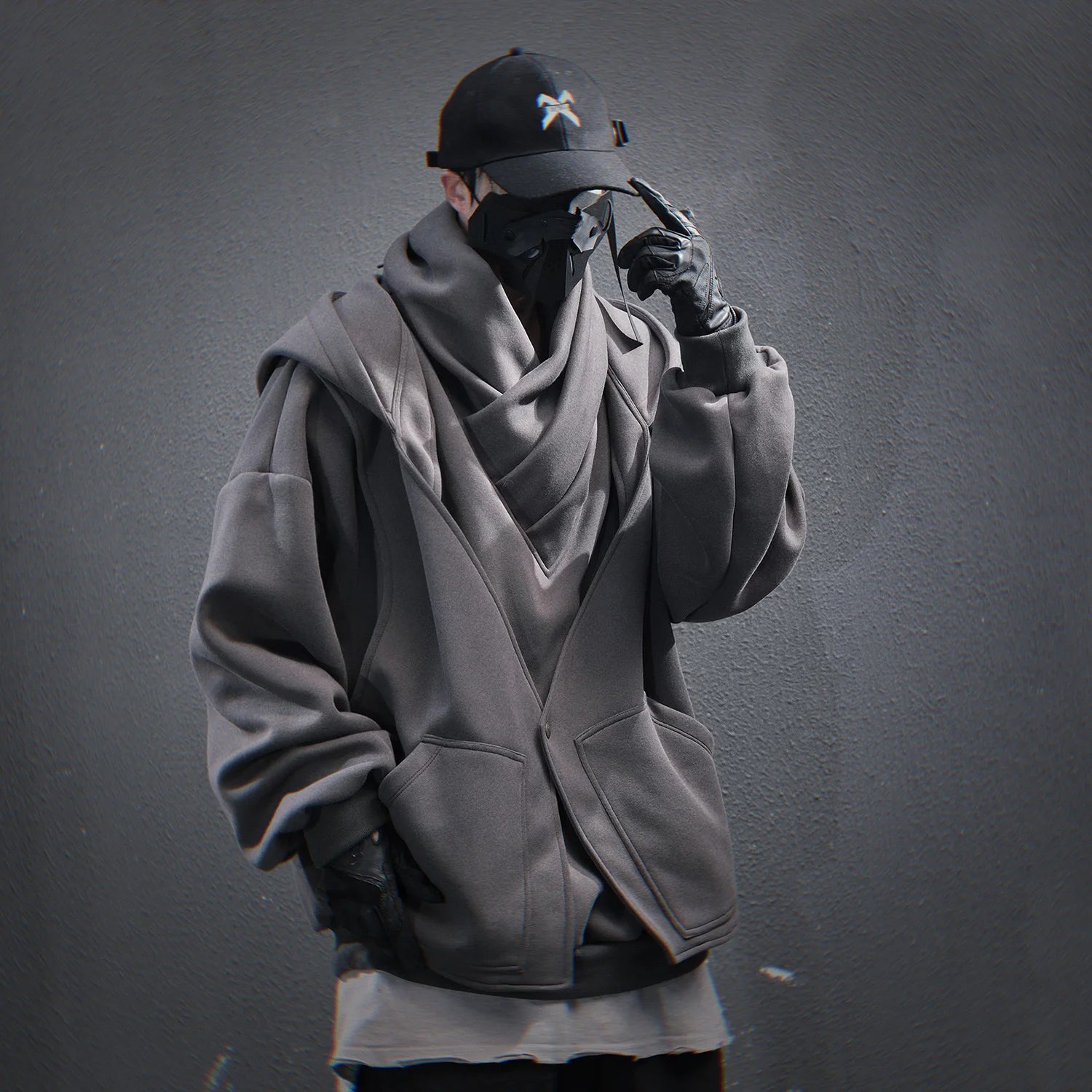 11 BYBB'S DARK 2025 Turtleneck Fake two Hoodie Techwear Men Functional Hoodies Hip Hop Streetwear Pullover Sweatshirts Oversized