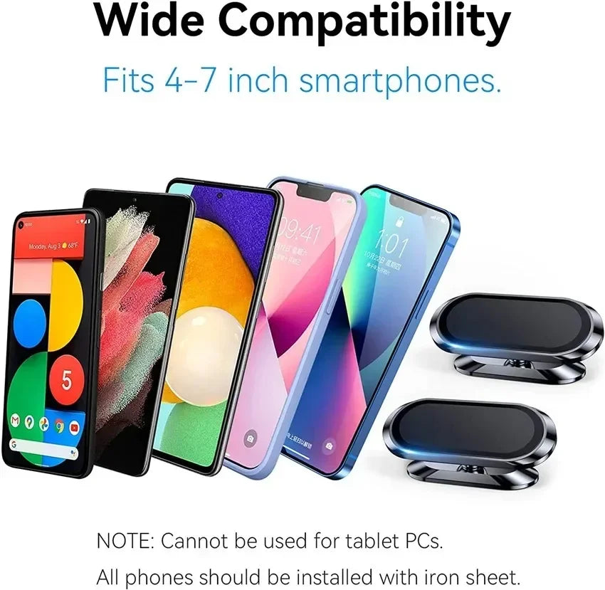 Magnetic Car Phone Holder 360 Rotatable Mini Strip Shape Stand For Huawei Metal Strong Magnet GPS Car Mount for Phone 14