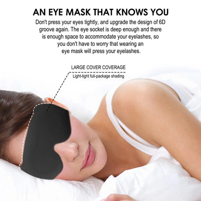 Sleep Eye Mask 3D Contoured Design Memory Foam Light Blocking Adjustable Strap for Travel Nap Airplane Soft Comfortable