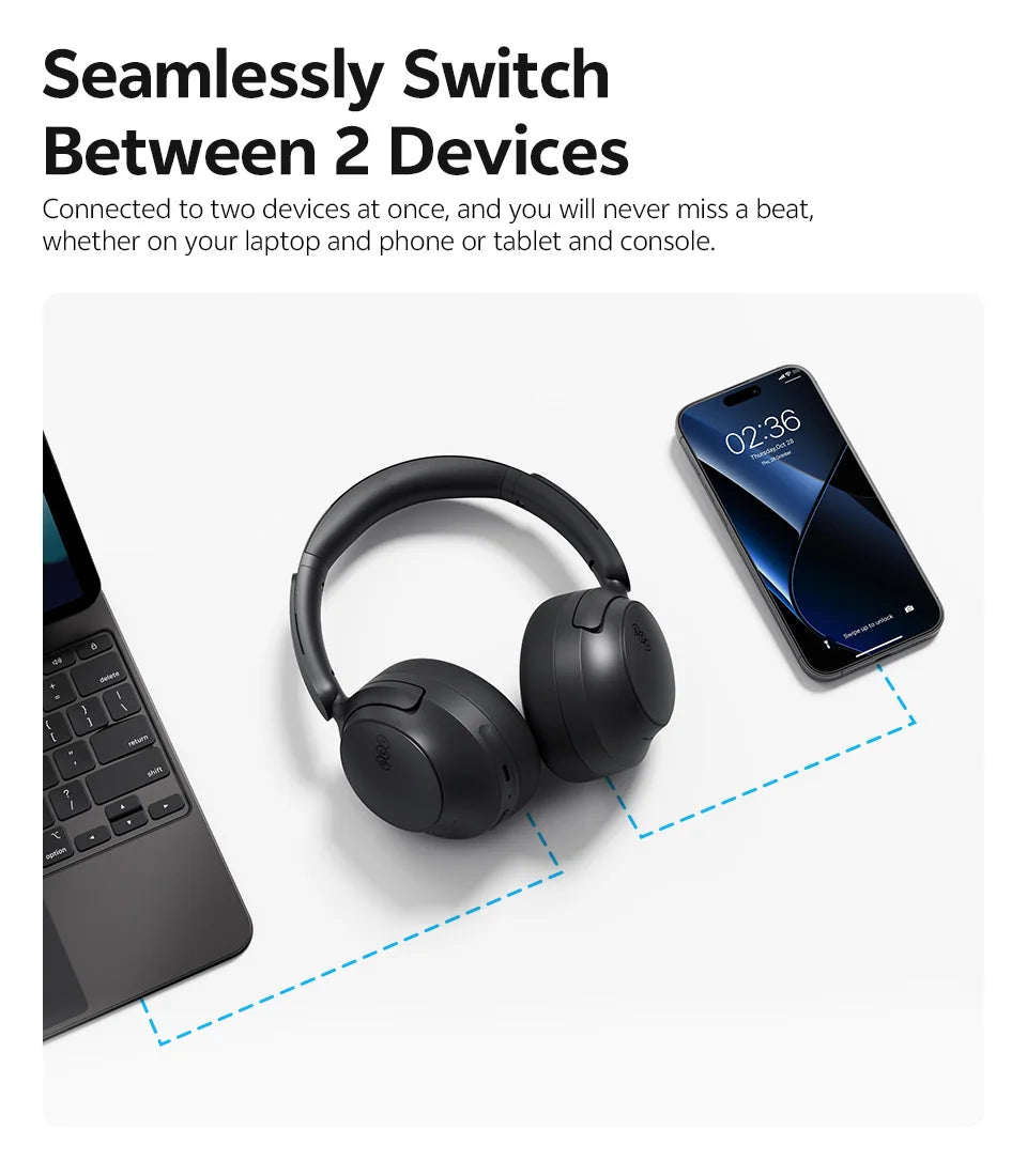  Adaptive ANC Over Ear Headphone 