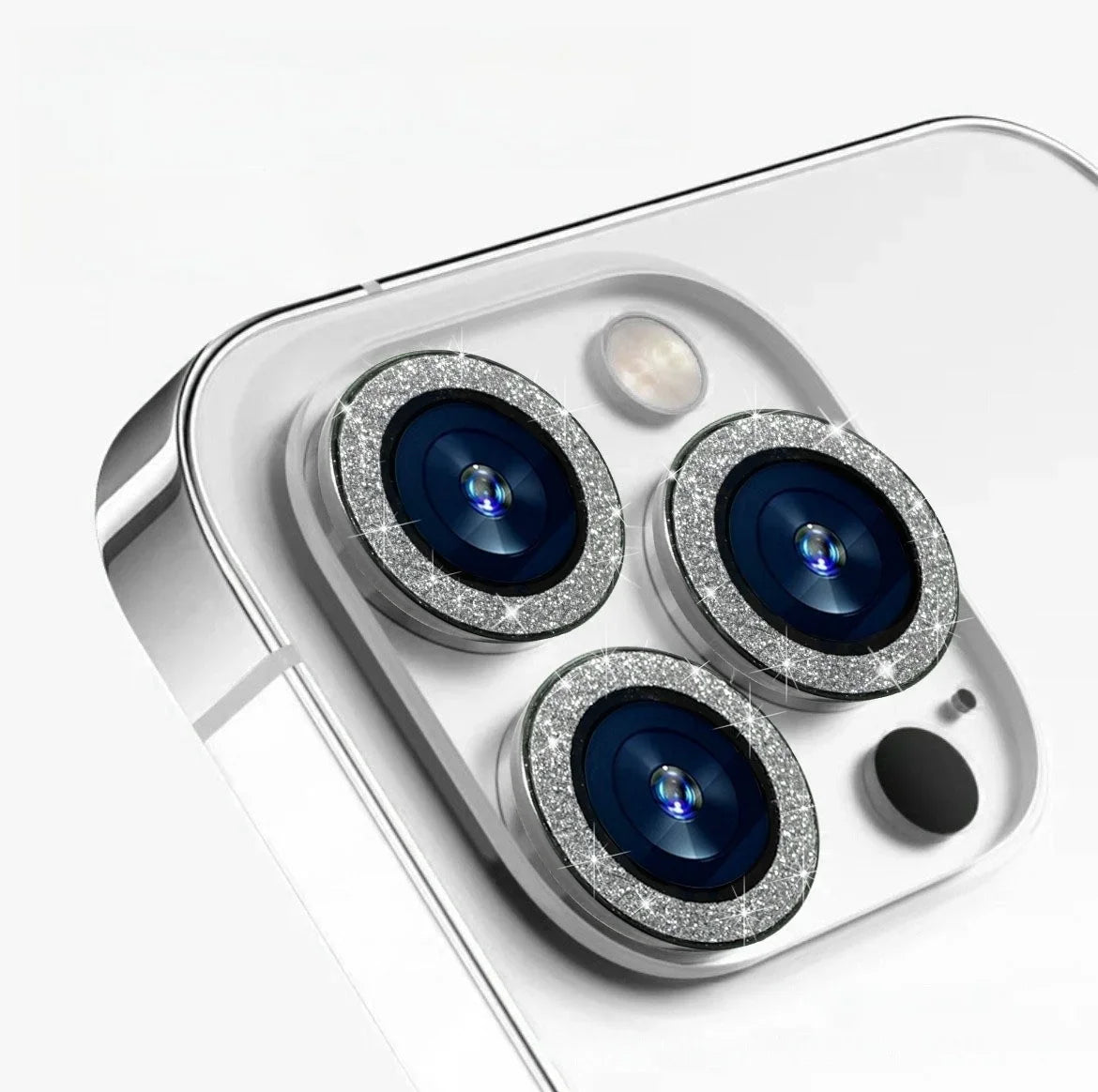 2-3Pcs Shinny Camera Lens Protector For IPhone 16 15 Pro Max 14 Plus 12 13 Mini Metal Ring Tempered Glass Back Lens Cap