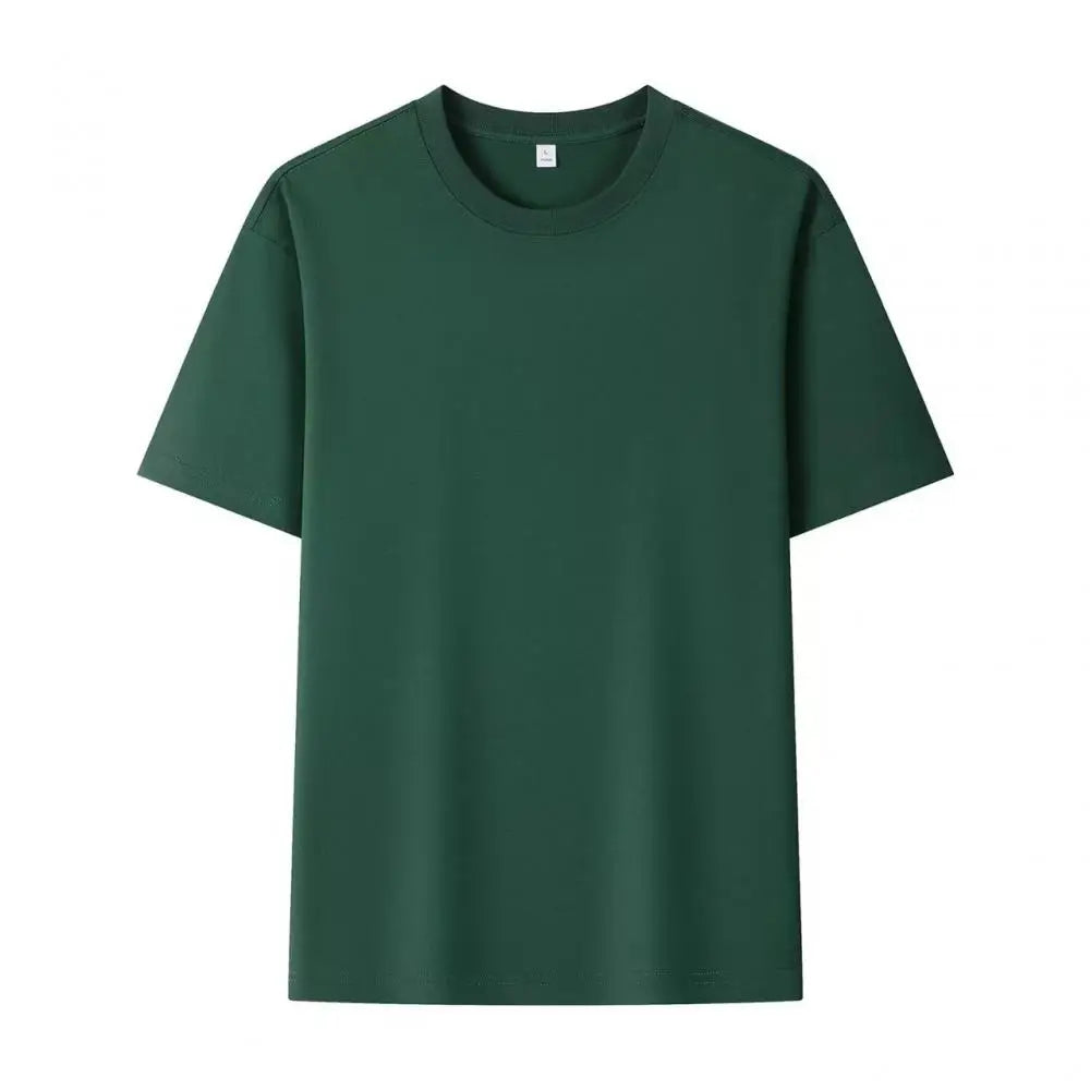Summer 100% Pure Cotton Men's and Women's Casual Sports Loose Soft Short-sleeved O-neck Comfortable and Breathable T-shirt