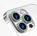 2-3Pcs Shinny Camera Lens Protector For IPhone 16 15 Pro Max 14 Plus 12 13 Mini Metal Ring Tempered Glass Back Lens Cap