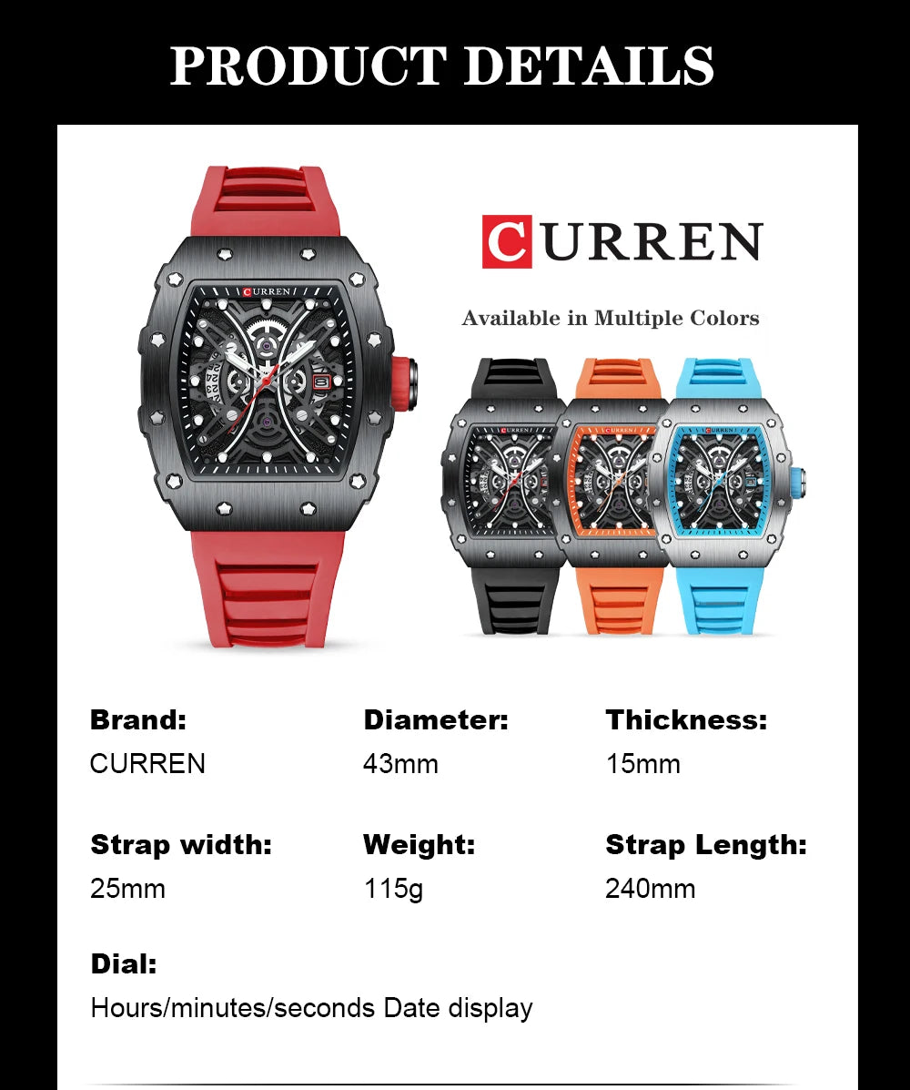 CURREN Mens Watch Luxury Quartz Wristwatch