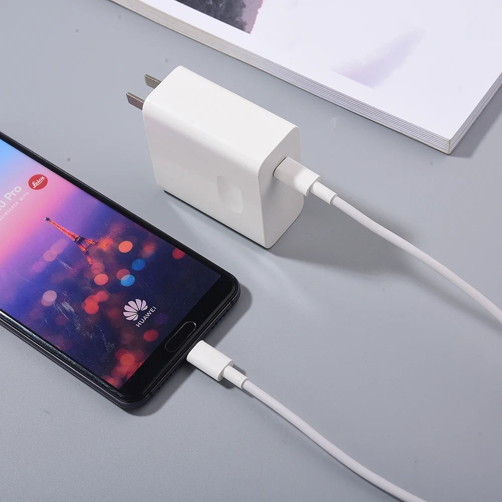HUAWEI Matebook 15 14 13 X Pro 65W PD Charger Fast Charging EU/US Power Adapter For MagicBook D14 D15+1.8M Dual Type C Data Line