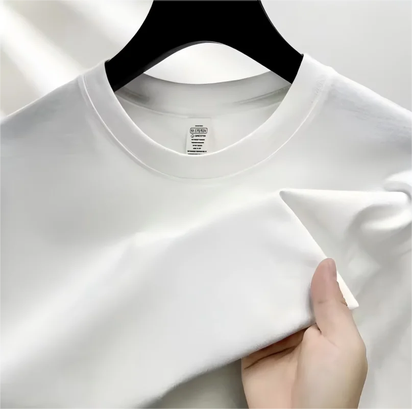 Summer 100% Pure Cotton Men's and Women's Casual Sports Loose Soft Short-sleeved O-neck Comfortable and Breathable T-shirt