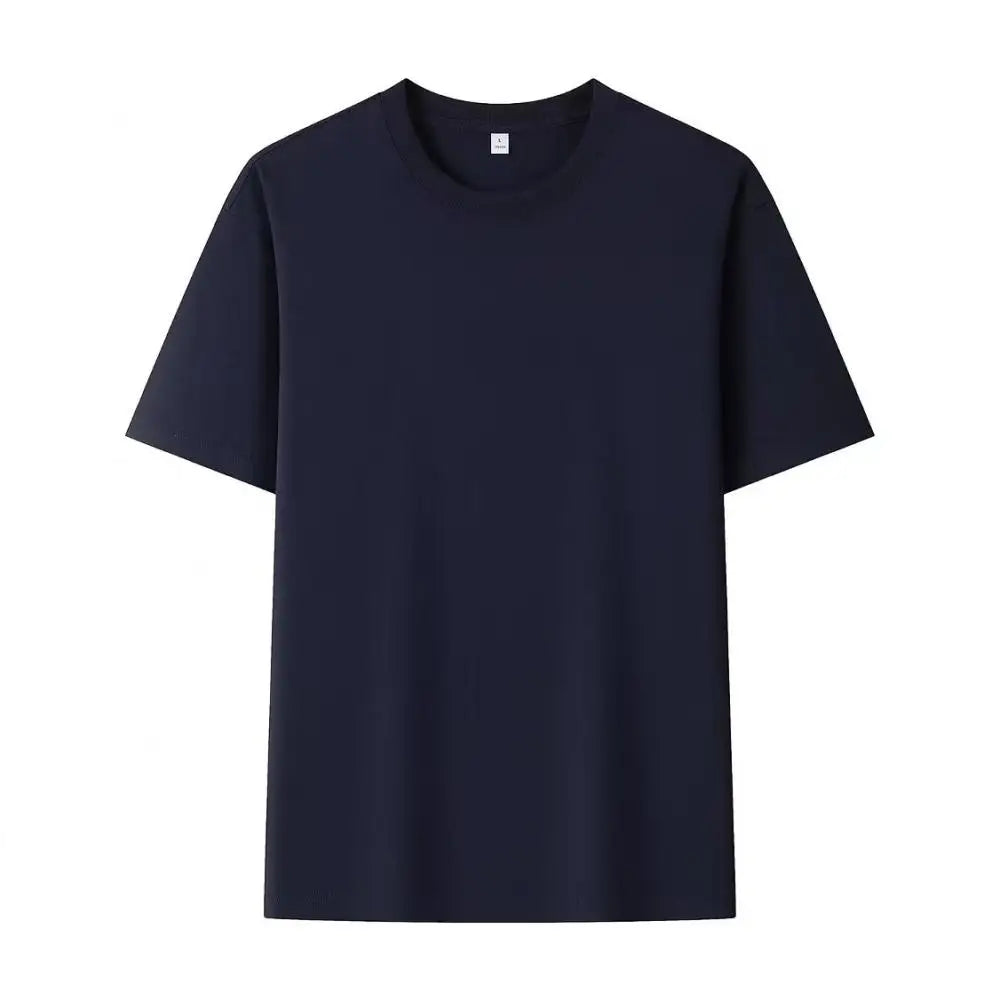 Summer 100% Pure Cotton Men's and Women's Casual Sports Loose Soft Short-sleeved O-neck Comfortable and Breathable T-shirt