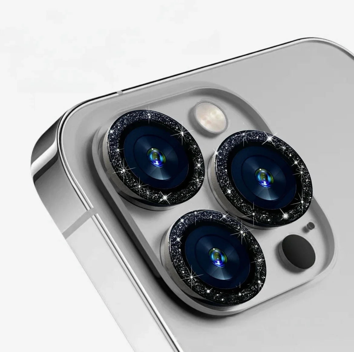 2-3Pcs Shinny Camera Lens Protector For IPhone 16 15 Pro Max 14 Plus 12 13 Mini Metal Ring Tempered Glass Back Lens Cap