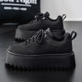Autumn Men Casual Shoes 7cm Platform PU Leather Shoes Chunky Thick Sole Sneakers High Quality Male Party Dress Footwear 39-44