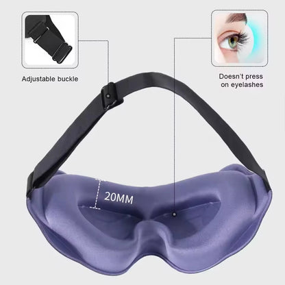Sleep Eye Mask 3D Contoured Design Memory Foam Light Blocking Adjustable Strap for Travel Nap Airplane Soft Comfortable