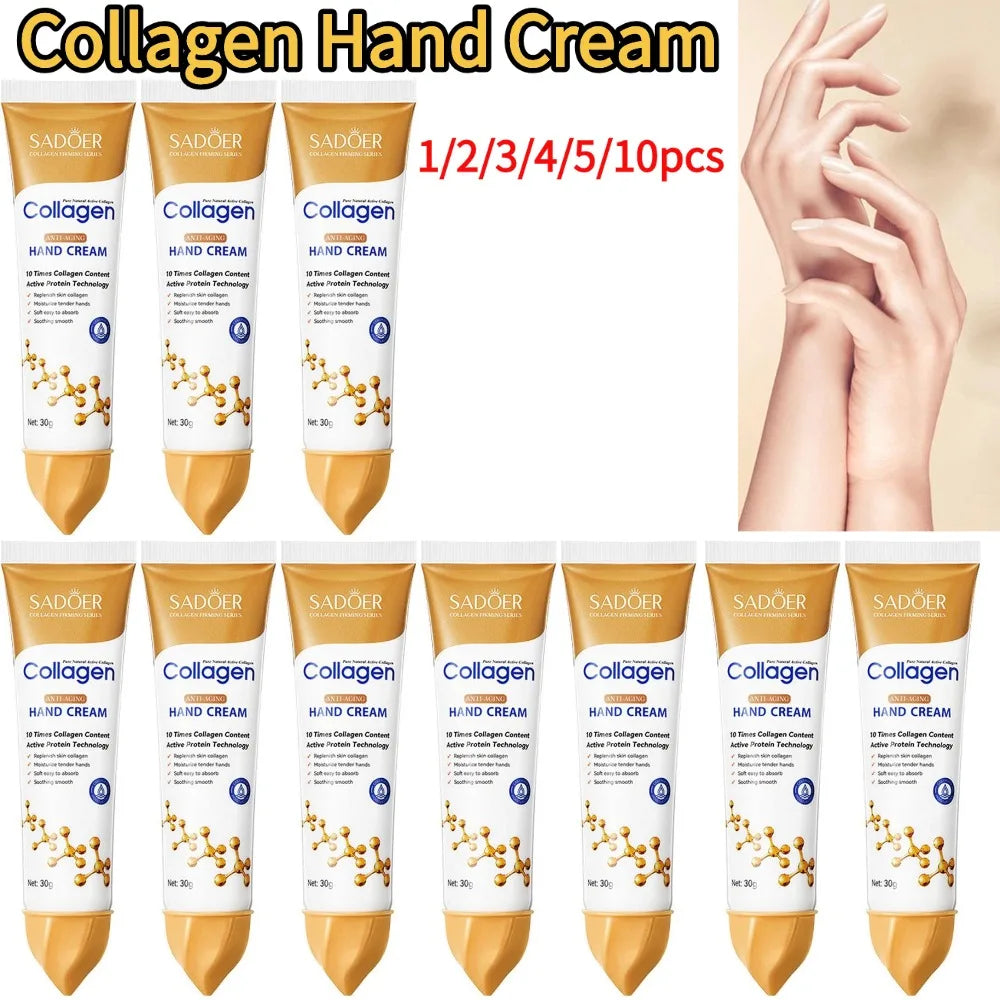 Collagen Hand Cream Skin Soften Nourish Moisturizing Korean Skin Care Cracked Repair Hand Skin Care Products