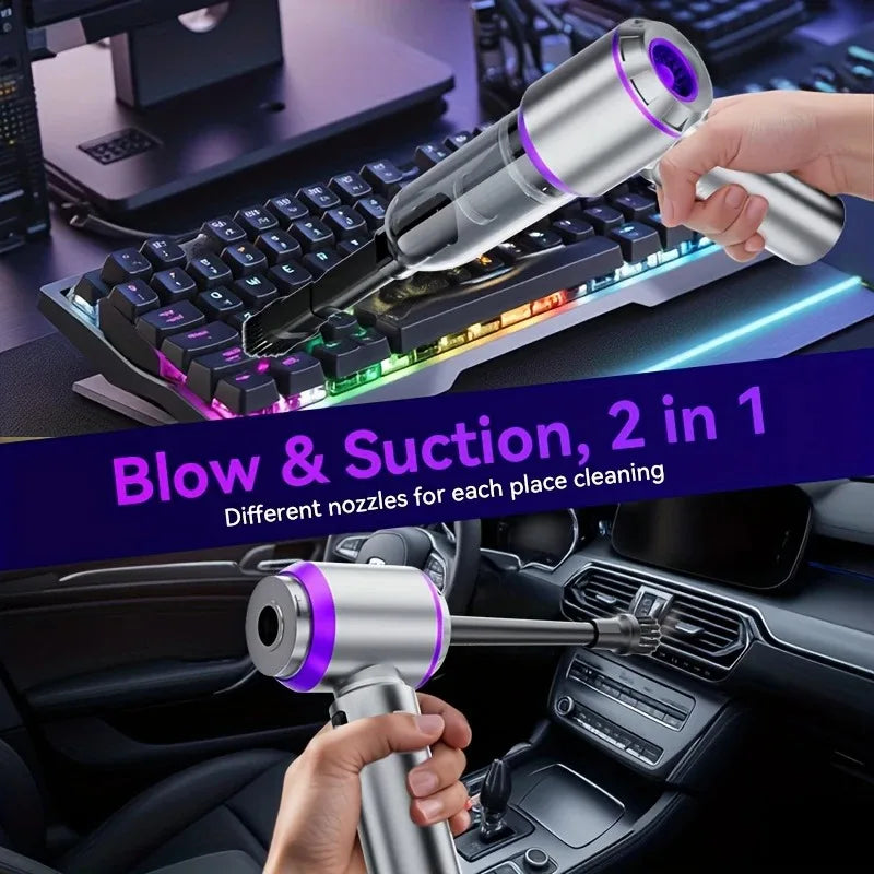 Powerful Car Vacuum Cleaner | Cordless Portable Car Cleaner | Powerful Air Duster Suitable for Home Appliances and Hair Dryers