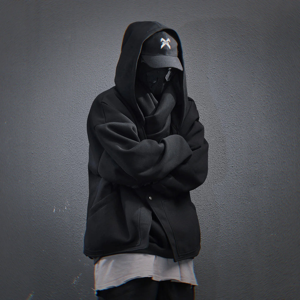 11 BYBB'S DARK 2025 Turtleneck Fake two Hoodie Techwear Men Functional Hoodies Hip Hop Streetwear Pullover Sweatshirts Oversized
