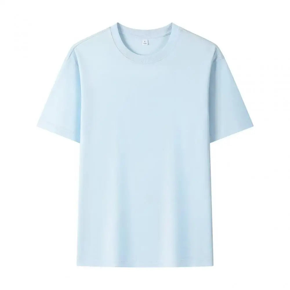 Summer 100% Pure Cotton Men's and Women's Casual Sports Loose Soft Short-sleeved O-neck Comfortable and Breathable T-shirt