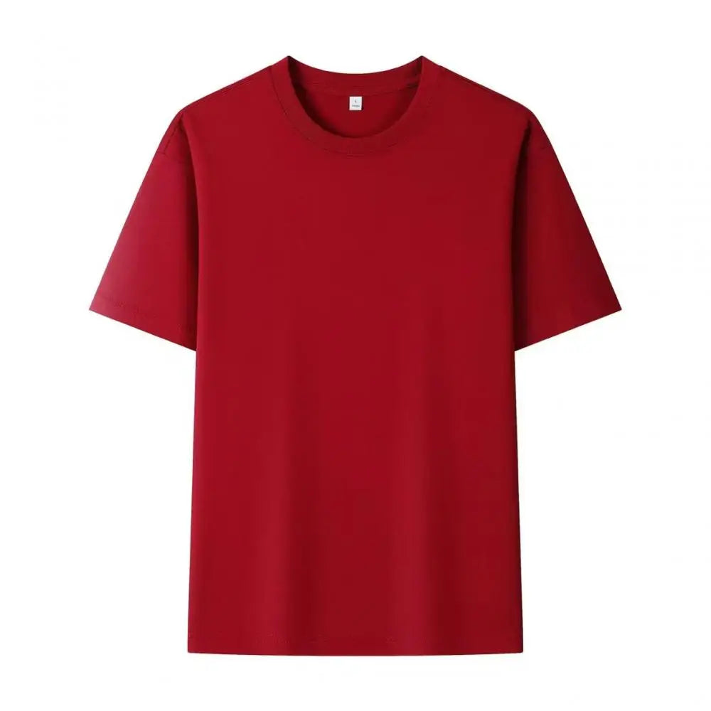 Summer 100% Pure Cotton Men's and Women's Casual Sports Loose Soft Short-sleeved O-neck Comfortable and Breathable T-shirt