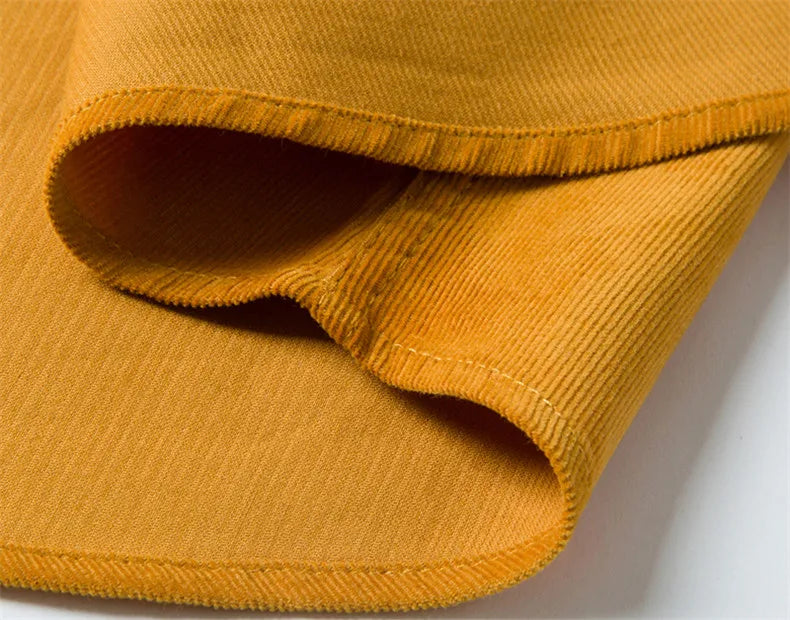 Autumn Winter Men Long Sleeve Regular Fit Business    Solid Corduroy100%  Cotton Casual Shirt for Mens Office Shirts with Pocket