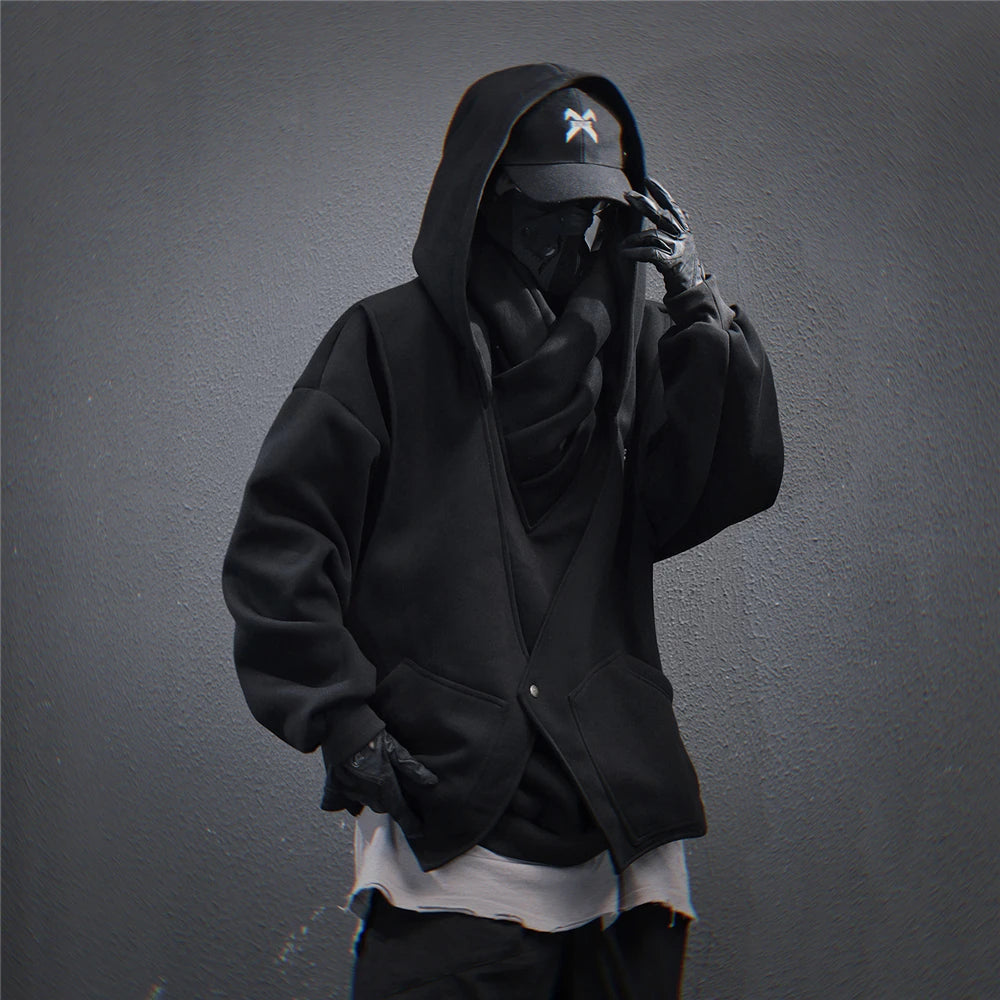 11 BYBB'S DARK 2025 Turtleneck Fake two Hoodie Techwear Men Functional Hoodies Hip Hop Streetwear Pullover Sweatshirts Oversized