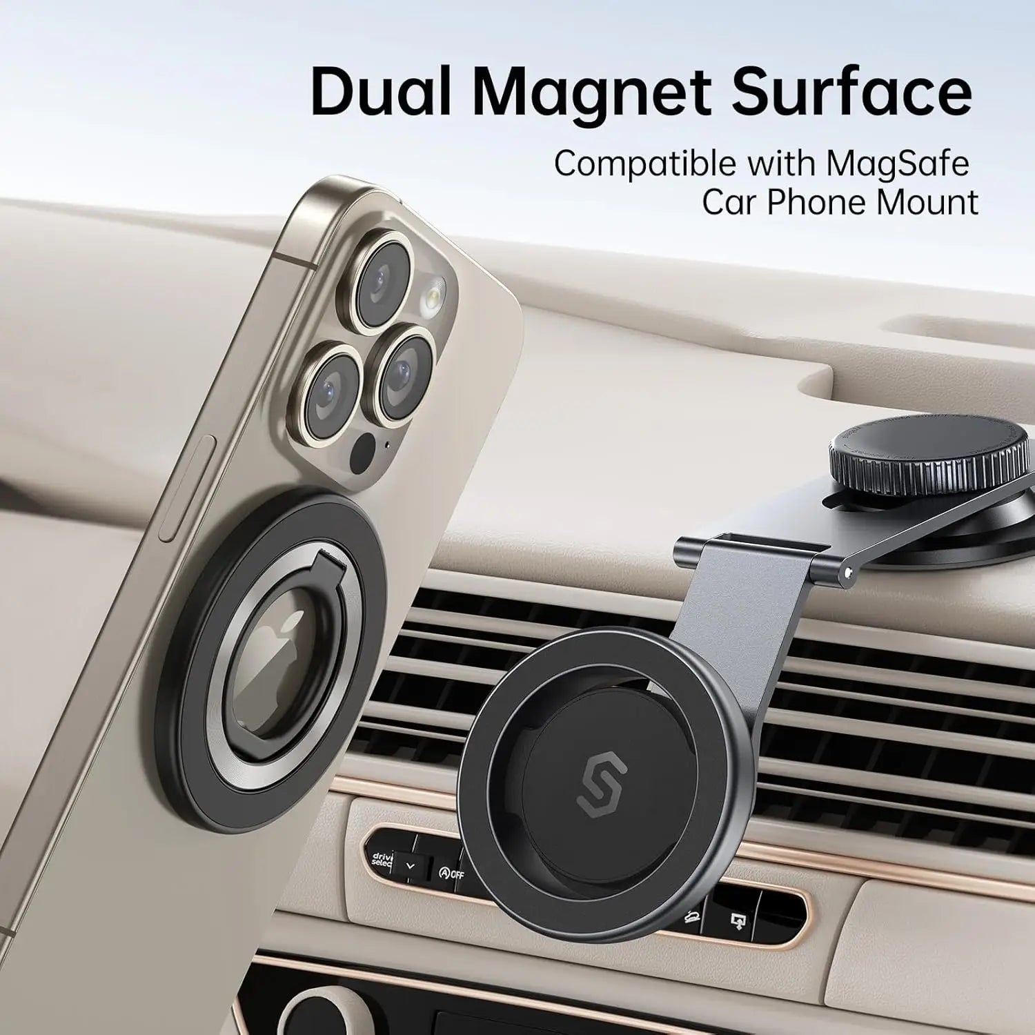 Magnetic Phone Holder Pivot Self Adhesive Ring 360 Degree Ultra Thin Rotation Premium Zinc Alloy Material Portable Desktop Gift