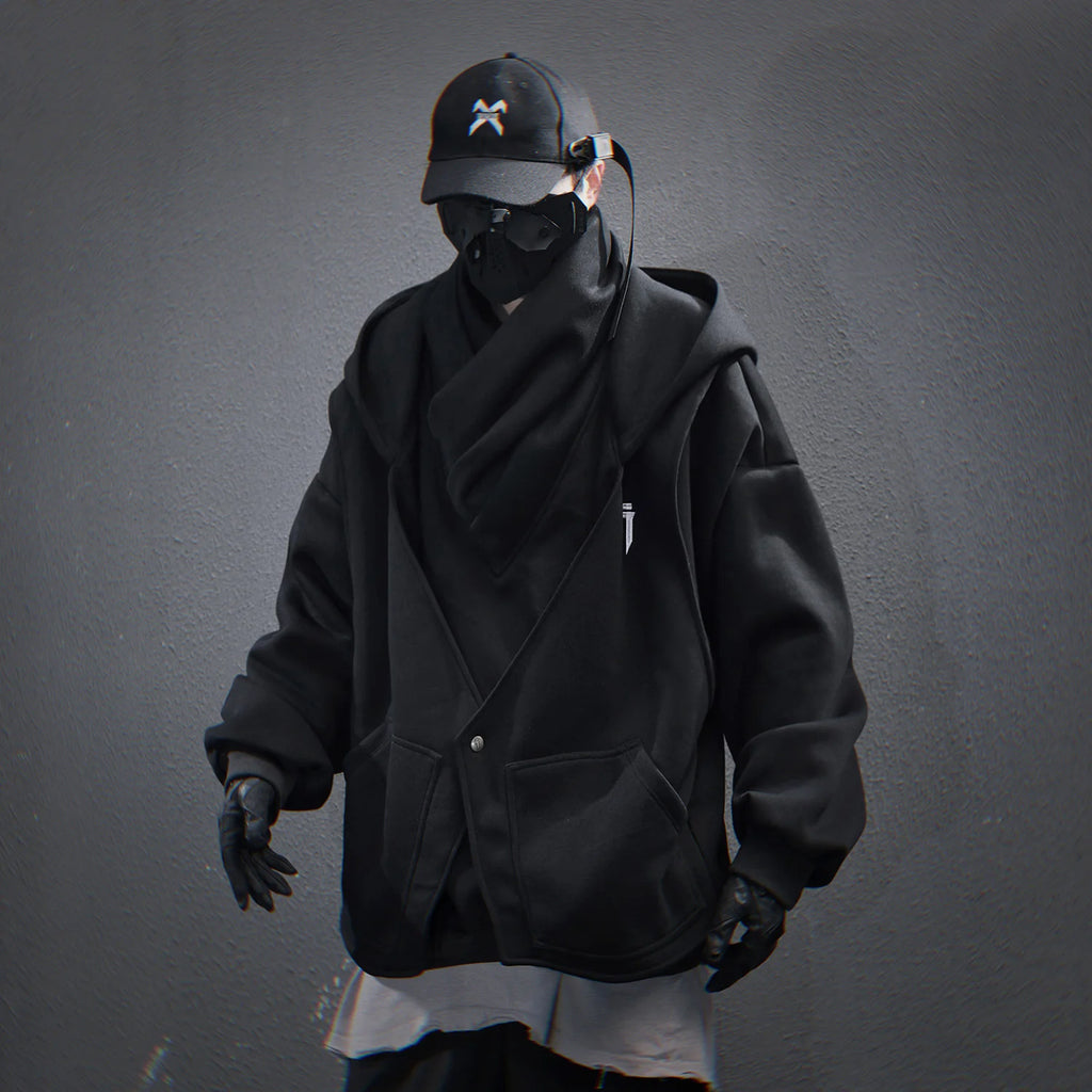 11 BYBB'S DARK 2025 Turtleneck Fake two Hoodie Techwear Men Functional Hoodies Hip Hop Streetwear Pullover Sweatshirts Oversized