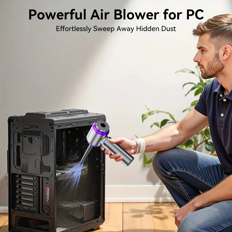 Powerful Car Vacuum Cleaner | Cordless Portable Car Cleaner | Powerful Air Duster Suitable for Home Appliances and Hair Dryers