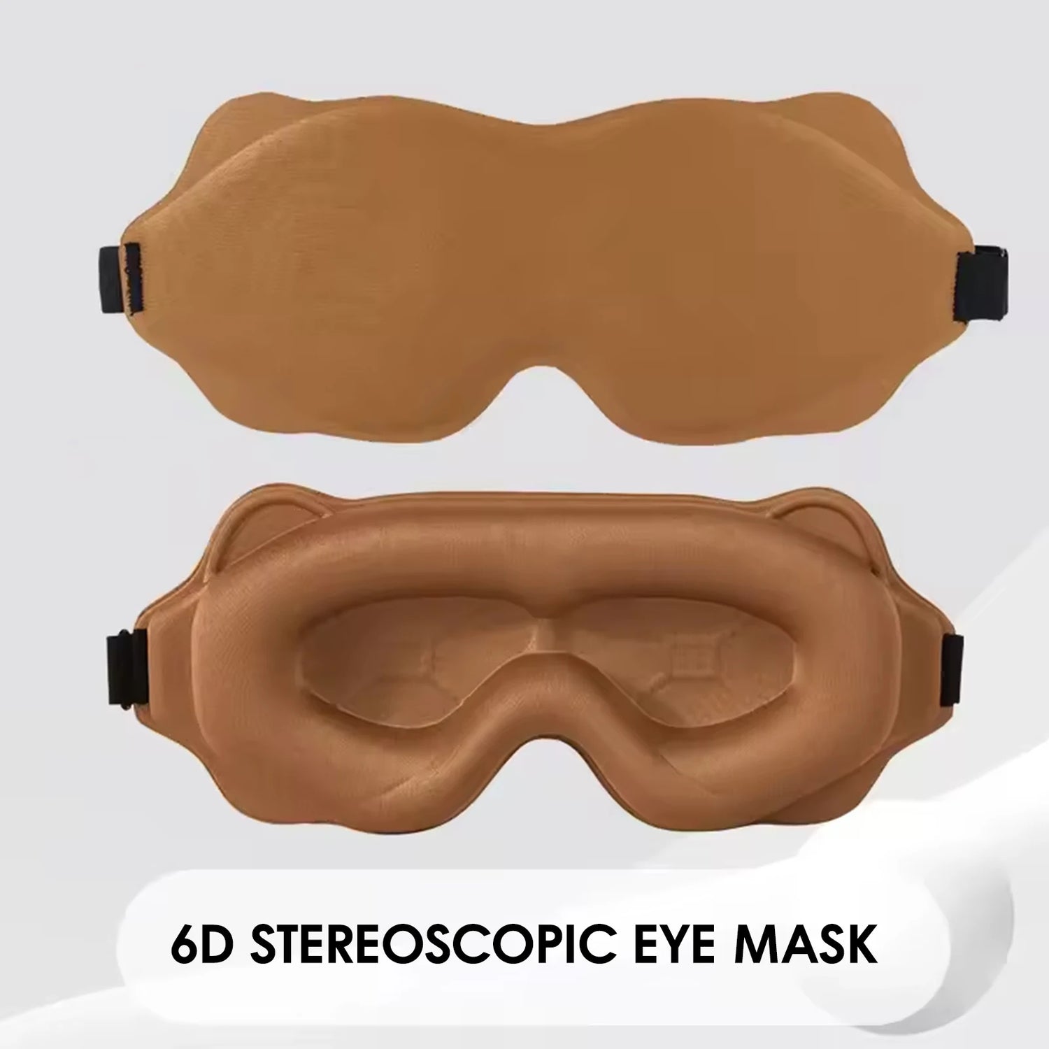 Sleep Eye Mask 3D Contoured Design Memory Foam Light Blocking Adjustable Strap for Travel Nap Airplane Soft Comfortable