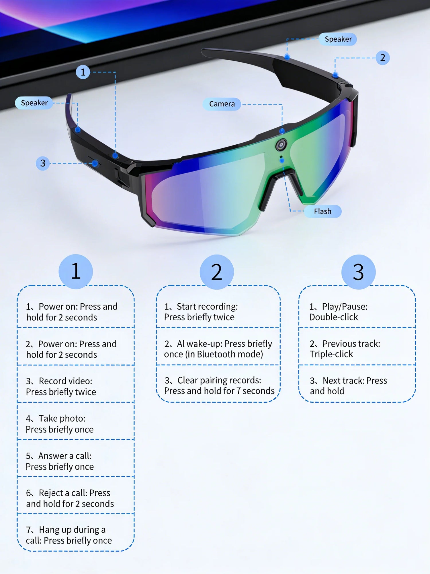 smart glasses with AI voice control